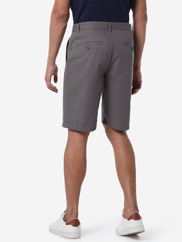 WES Casuals Grey Relaxed Fit Shorts