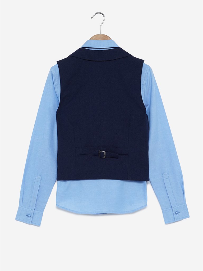 Y&F Kids Navy Self-Patterned Malcolm Set