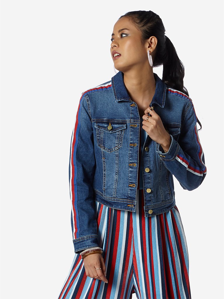 Nuon Blue Panel Detailed Jacket