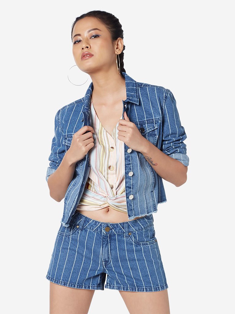 Nuon Blue Striped Jacket