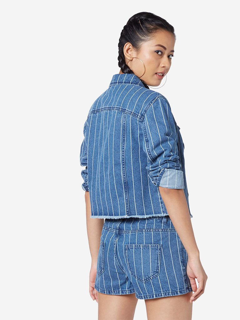 Nuon Blue Striped Jacket