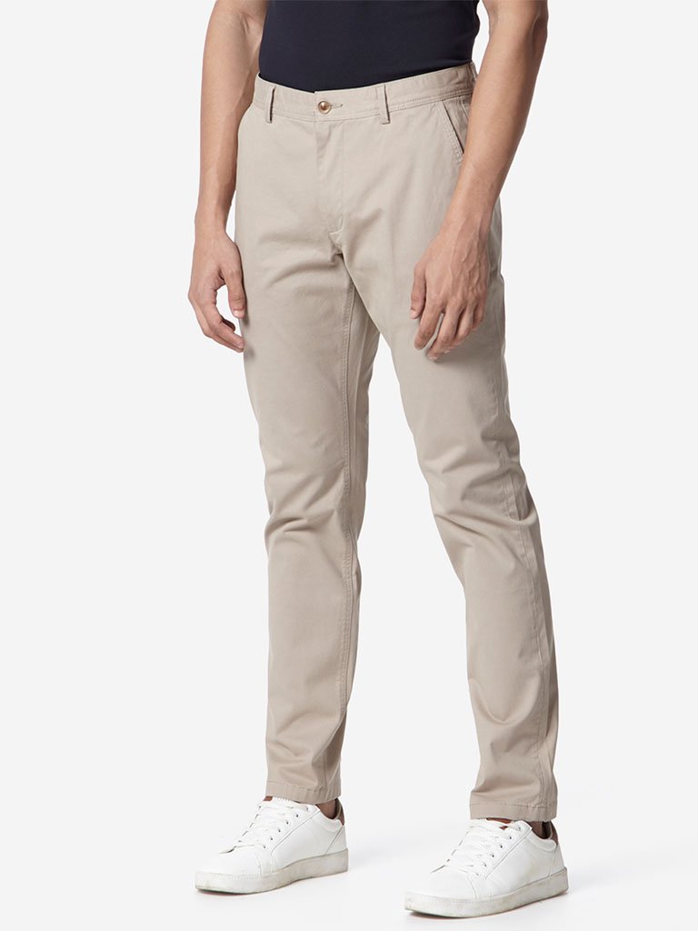 Ascot Beige Slim Fit Chinos