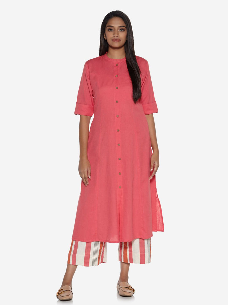 Utsa Pink A-Line Kurta