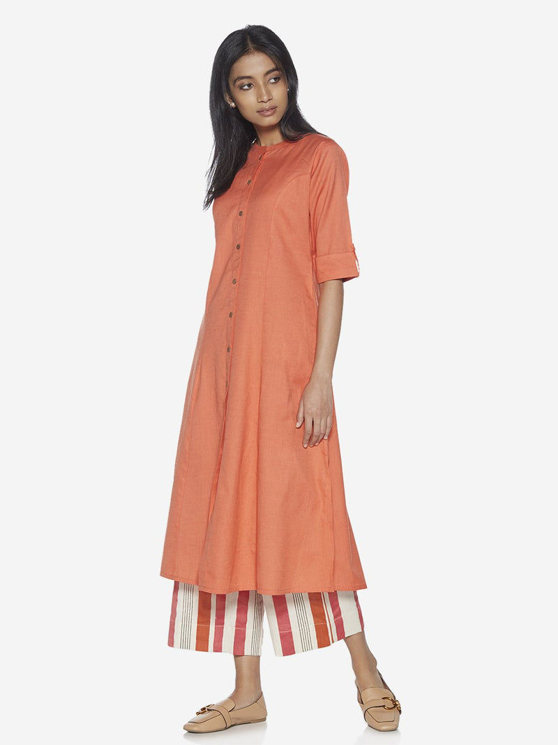 Utsa Coral Pure Cotton A-line Kurta