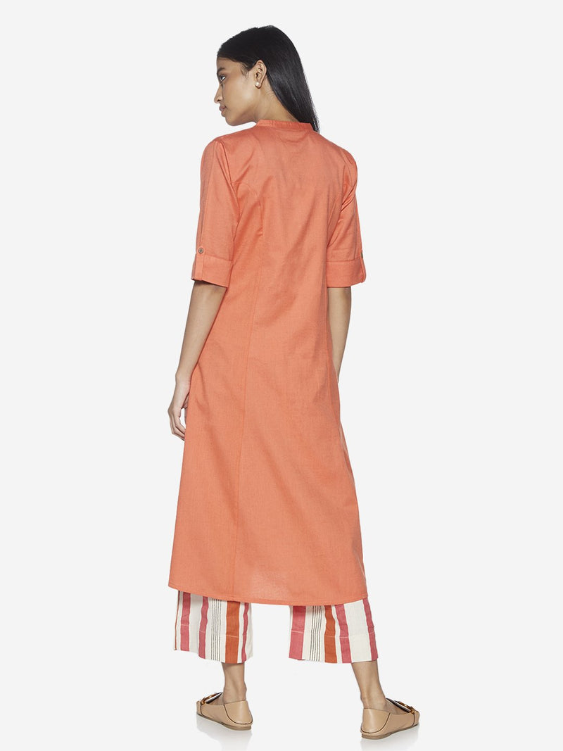 Utsa Coral Pure Cotton A-line Kurta