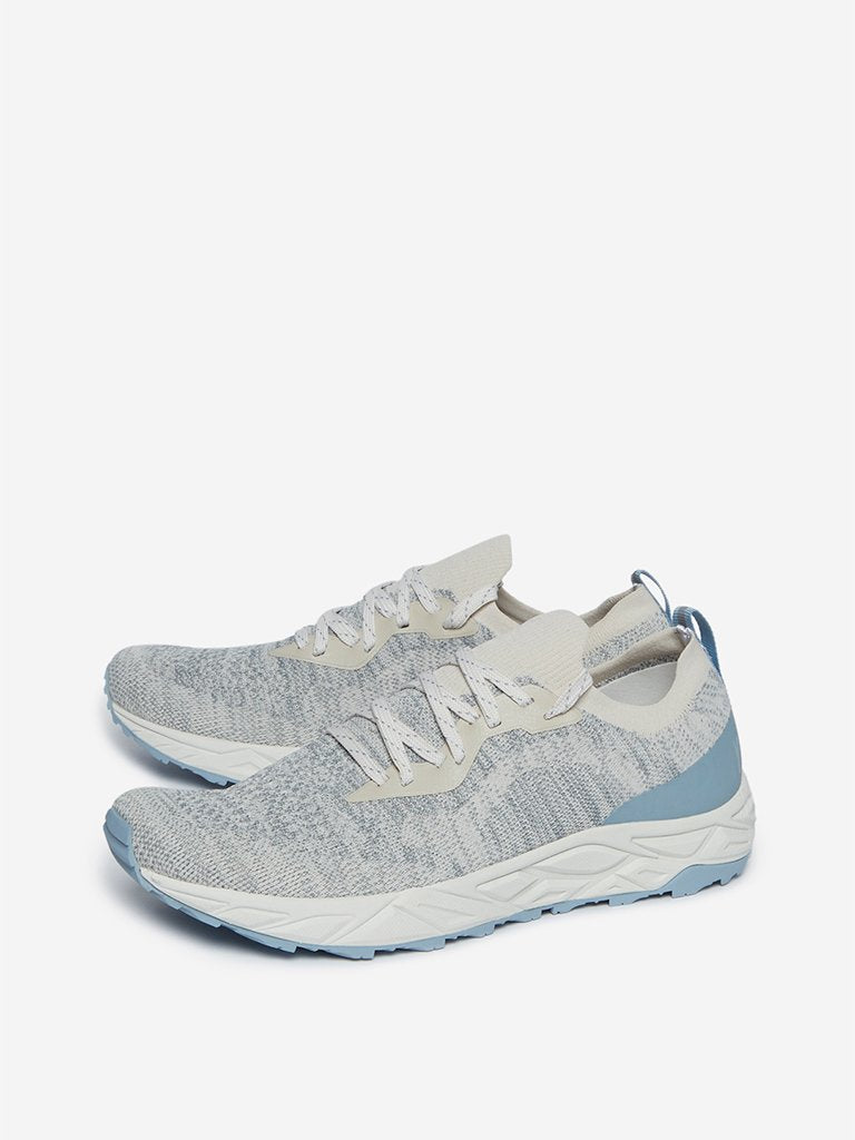 SOLEPLAY Grey Self-Pattern Knitted Sneakers