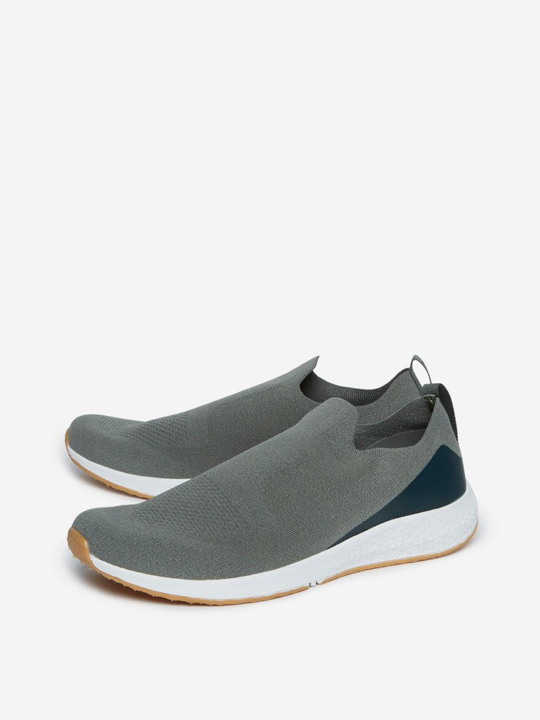 SOLEPLAY Sage Green Slip-On Knitted Sneakers