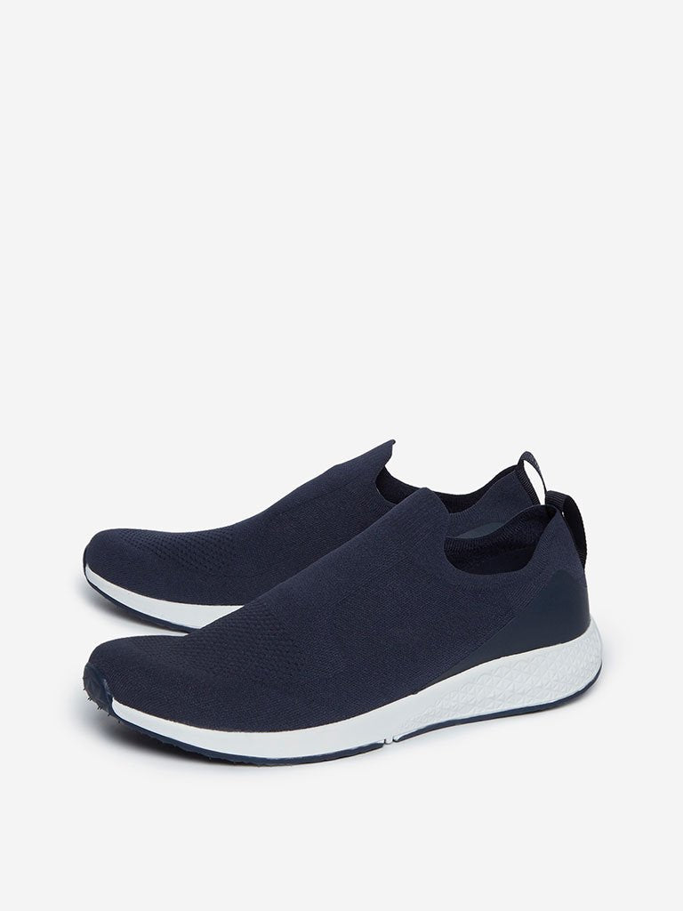 SOLEPLAY Navy Slip-On Knitted Sneakers