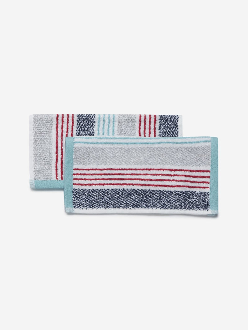 Westside Home Multicolour Striped Face Towels Set of Two