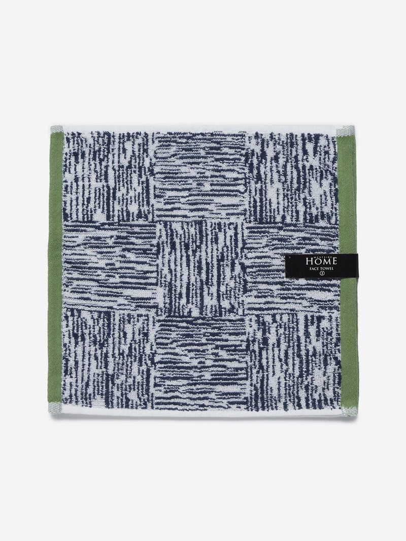 Westside Home Navy Checkered Face Towel Set of Two