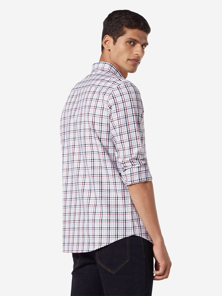 WES Casuals Multicolour Checkered Slim Fit Shirt