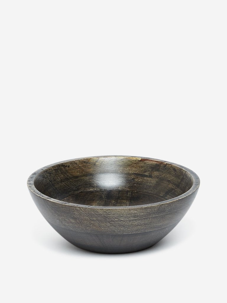 Westside Home Dark-Brown Wooden Small Bowl