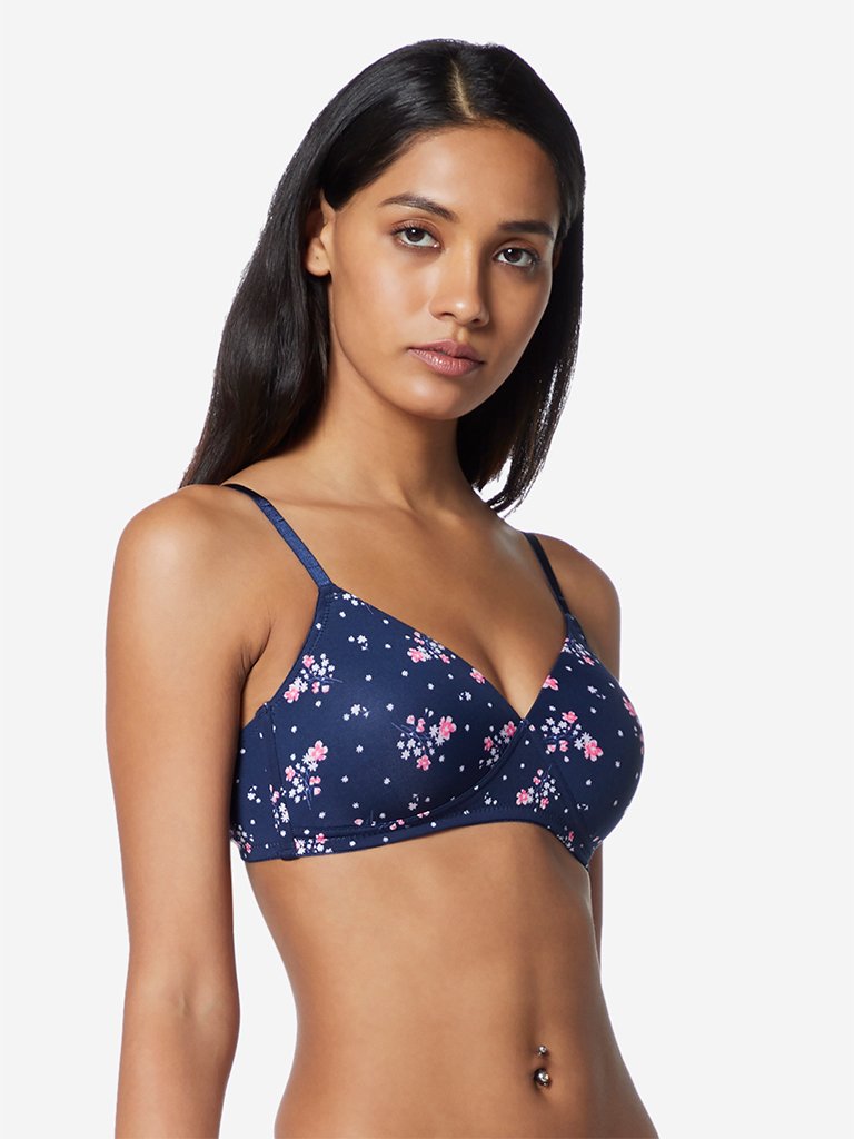 Wunderlove Navy Padded Non-Wired Bra Set Of Two