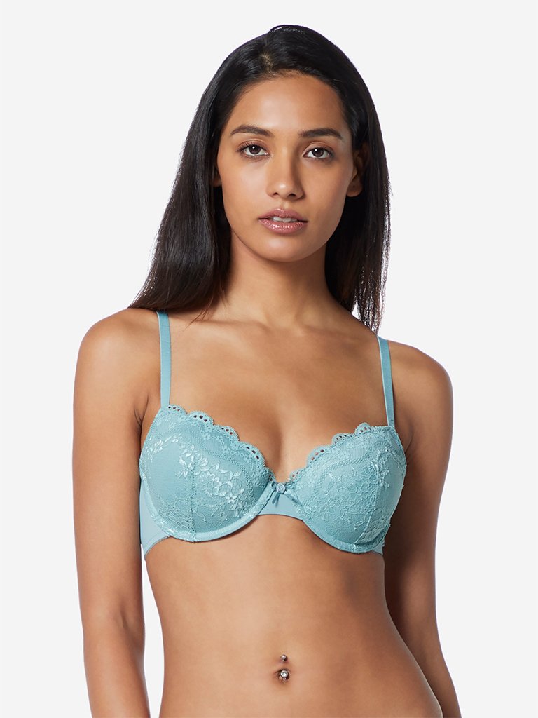Wunderlove Sage Green Lace Underwired Alexa Bra