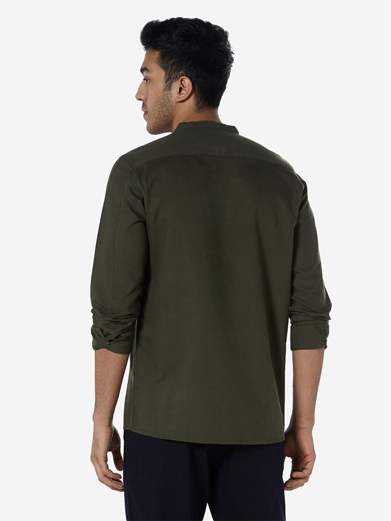 ETA Olive Mandarin-Collar Resort Fit Shirt