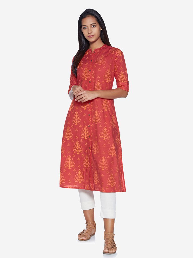 Utsa Coral Ikat A-Line Kurta