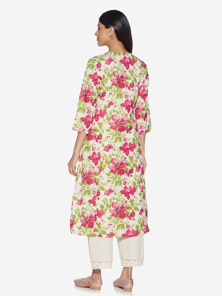 Utsa Multicolour Floral Print A-line Kurta