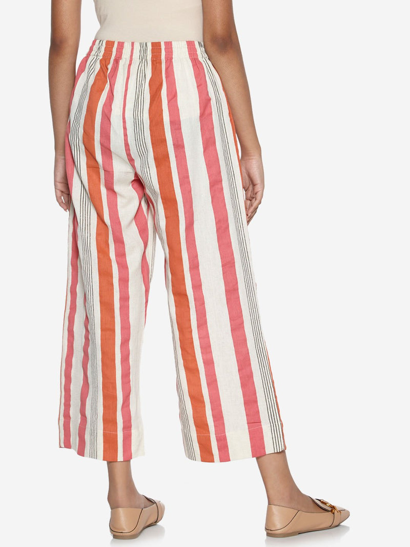 Utsa Off White Striped Palazzos