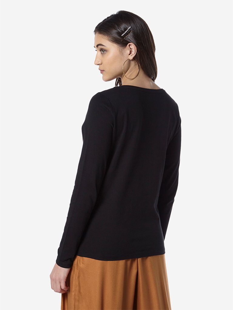 LOV Black Pure-Cotton Chelsea T-Shirt