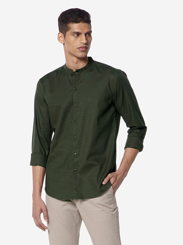 Ascot Olive Tailored Fit Shirt
