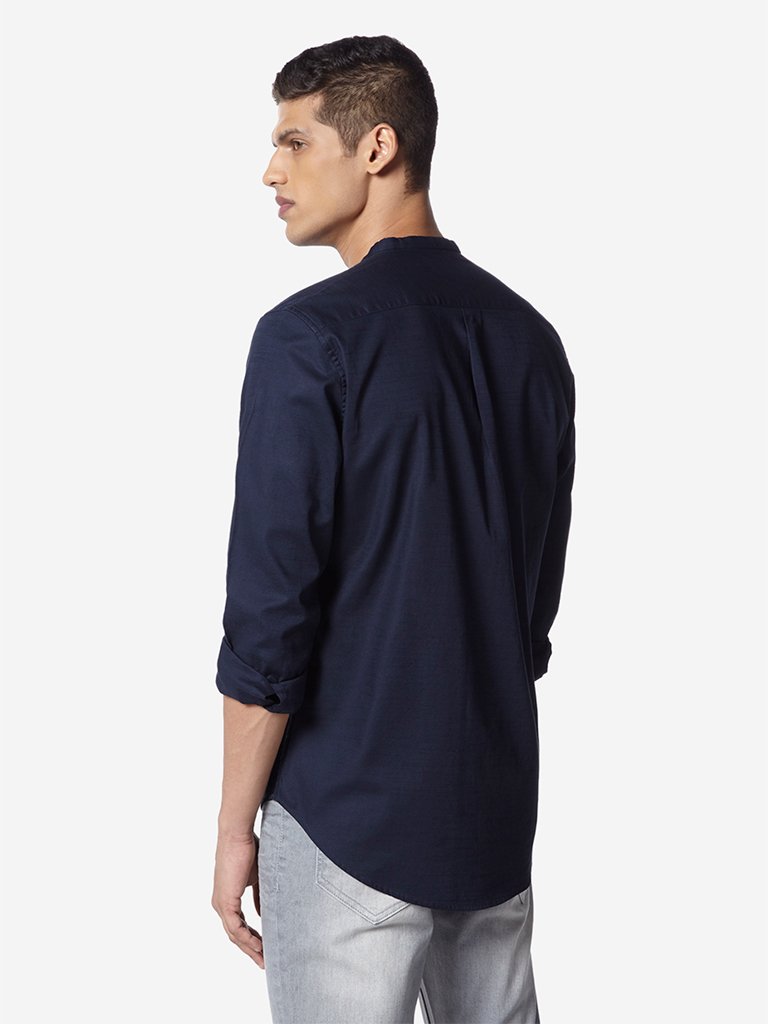 Ascot Navy Tailored Fit Shirt