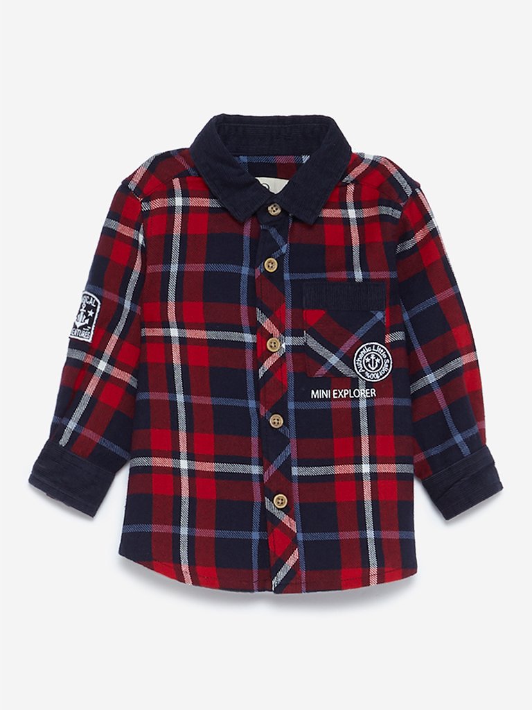 Baby HOP Red Checkered Cotton Shirt