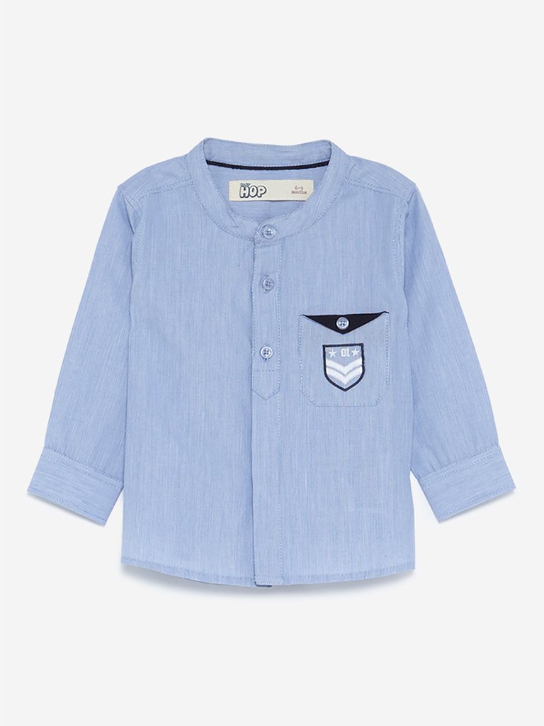 Baby HOP Light Blue Embroidered Shirt