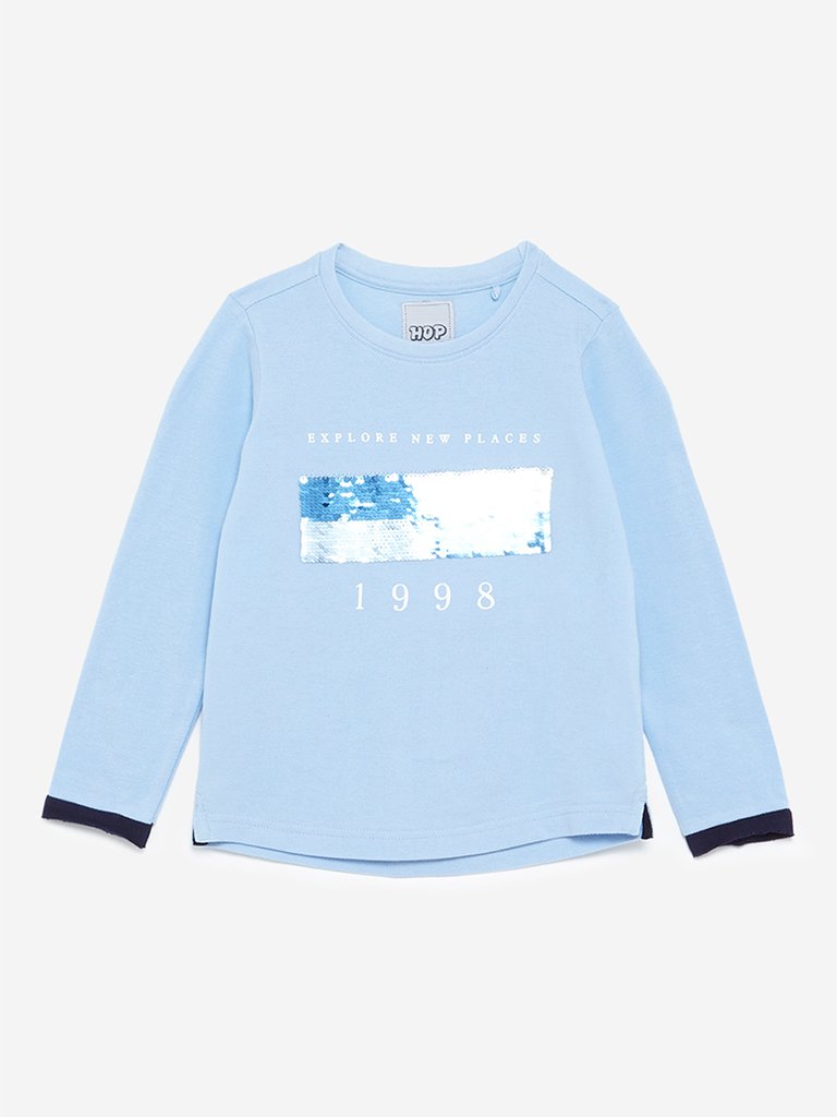 HOP Kids Blue Reversible Sequin T-Shirt