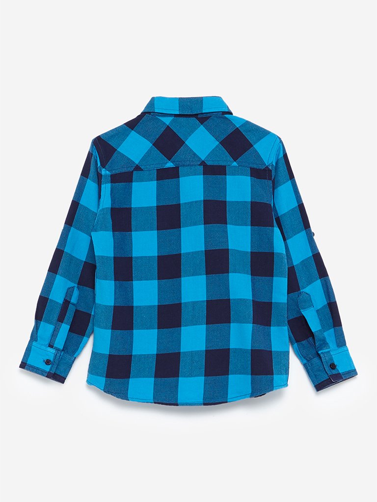 HOP Kids Blue Checkered Shirt
