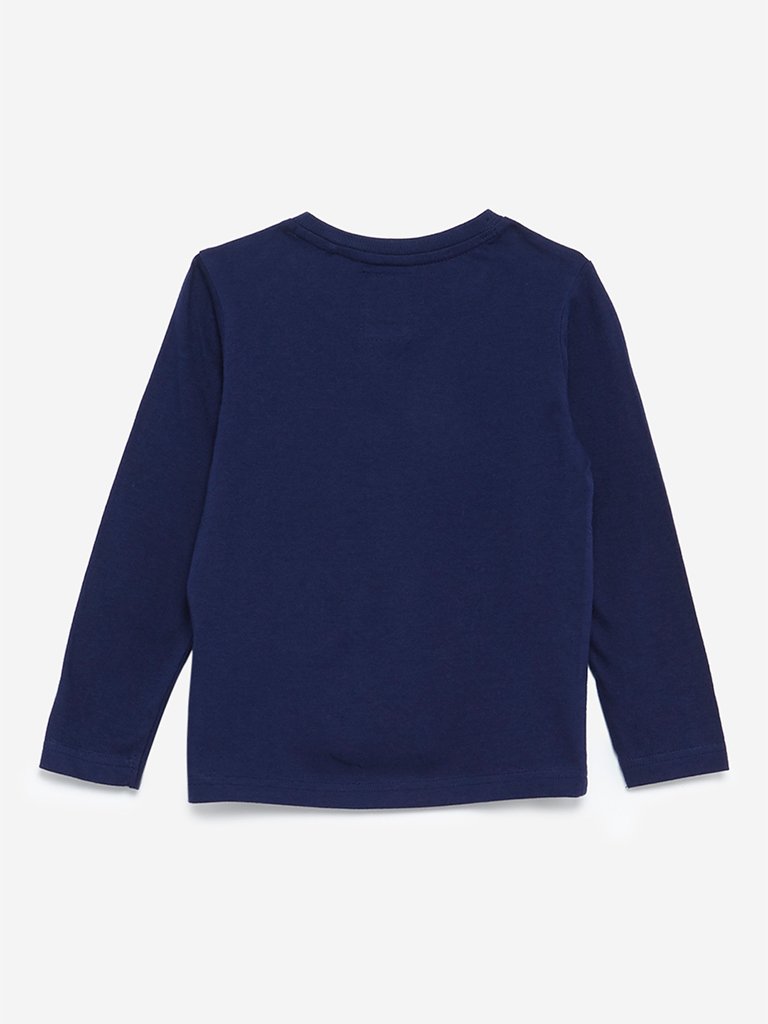 HOP Kids Navy Holographic Print T-Shirt