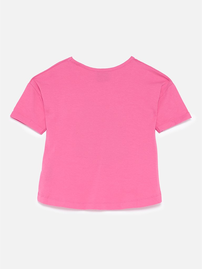 HOP Kids Pink Unicorn Kenneth High-Low T-Shirt