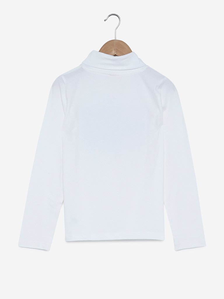 Y&F Kids White Sequinned Top