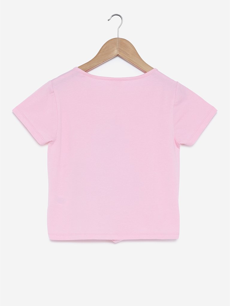 Y&F Kids Pink Kate Printed T-Shirt