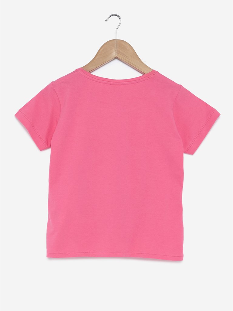 Y&F Kids Candy Pink Kate Printed T-Shirt
