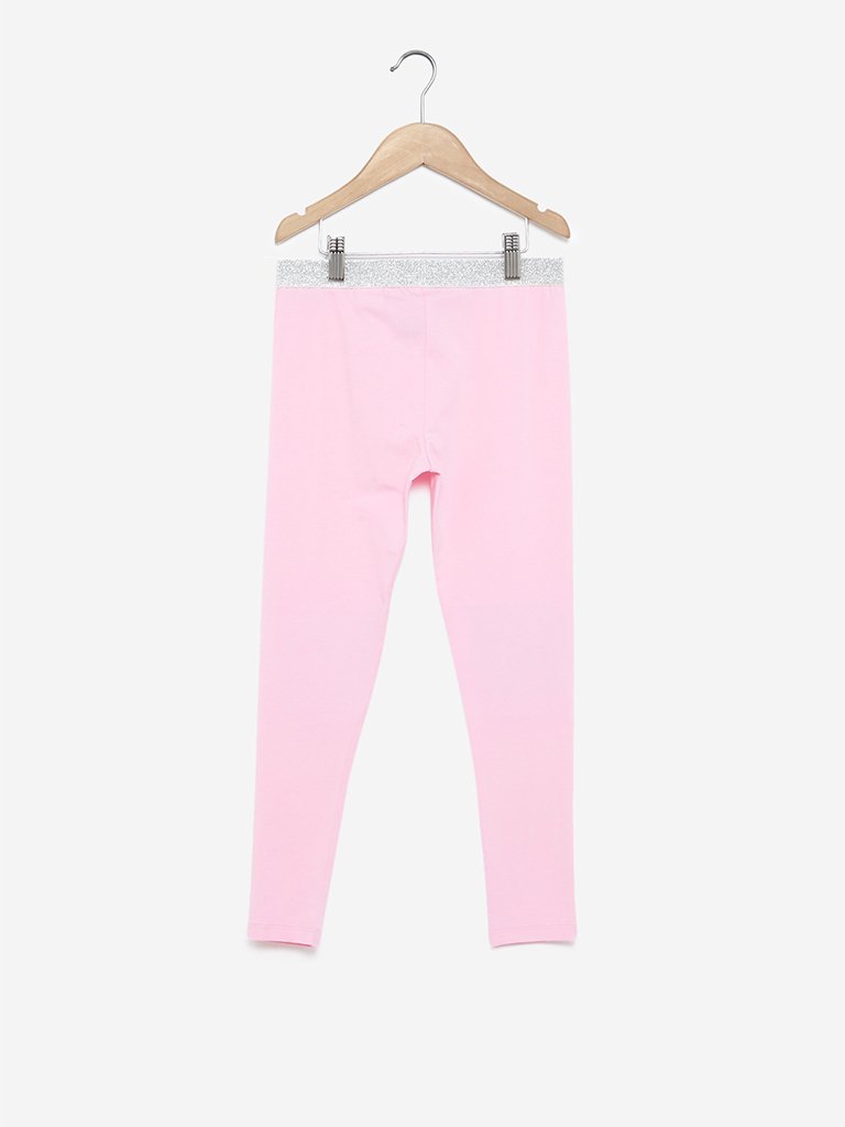Y&F Kids Light Pink Reversible Sequin Leggings