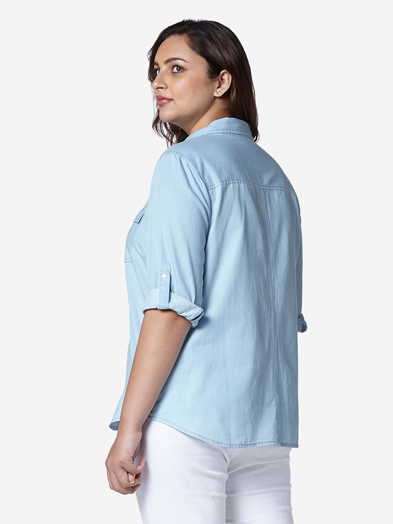 Gia Curve Light Blue Alava Denim Shirt