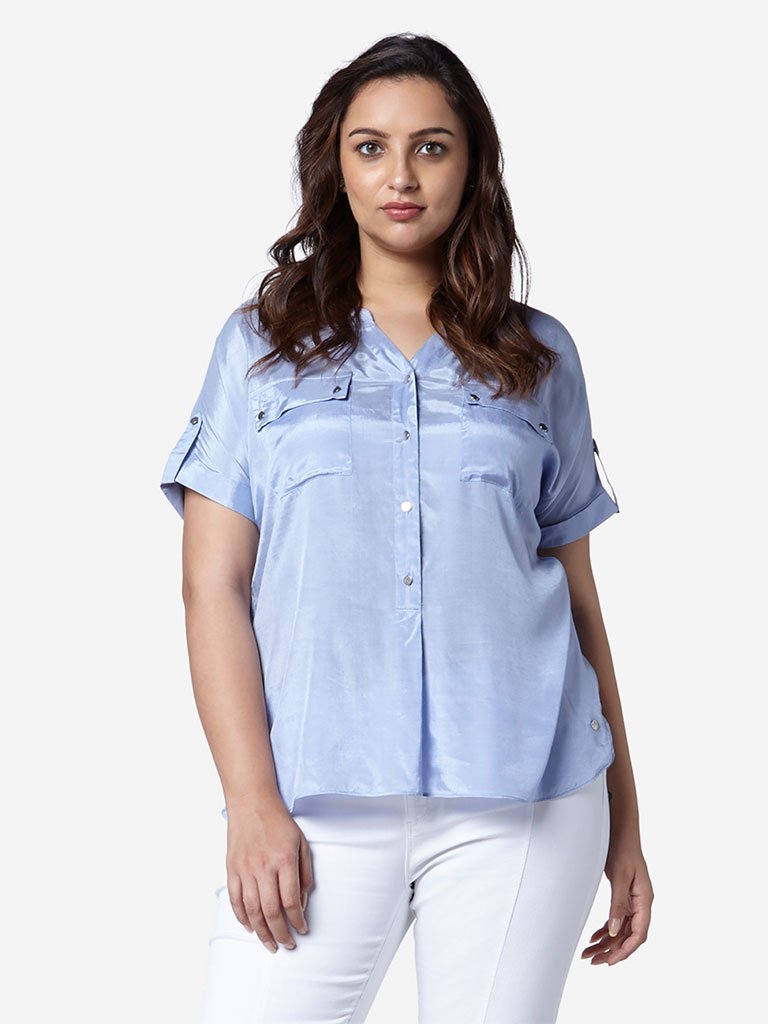 Gia Curve Blue Glorious High-Low Top