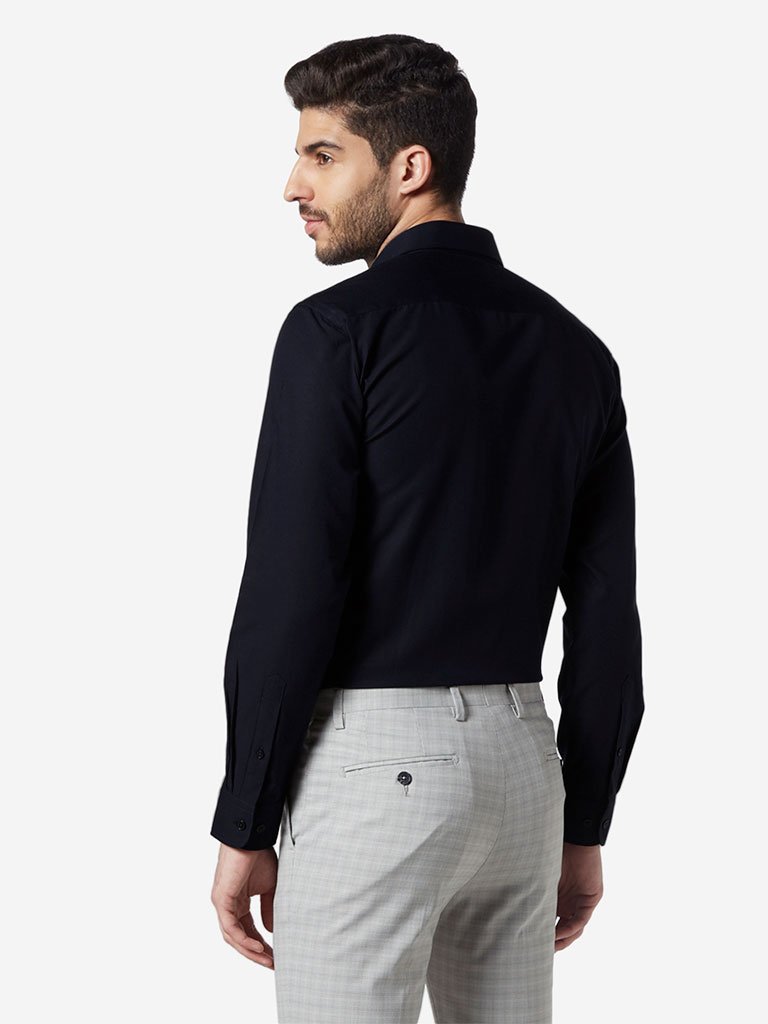 WES Formals Navy Relaxed Fit Shirt