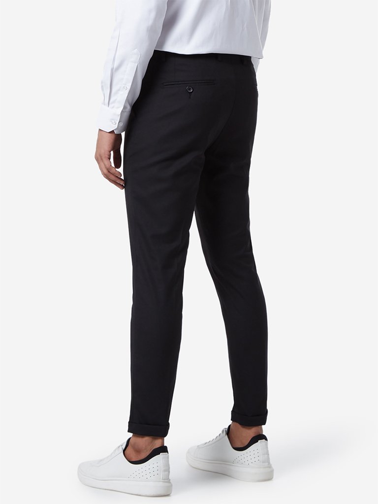 WES Formals Black Carrot Fit Trousers