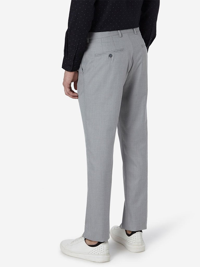 WES Formals Grey Relaxed Fit Trousers