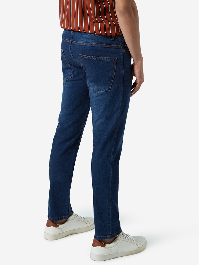 WES Casuals Dark Blue Relaxed Fit Jeans