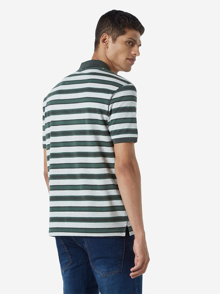 WES Casuals Olive Relaxed Fit Polo T-Shirt