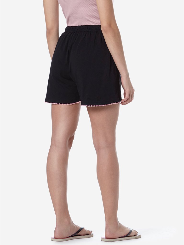 Wunderlove Black Pure-Cotton Shorts