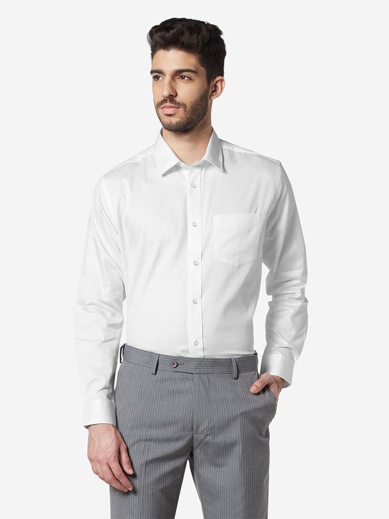 WES Formals White Relaxed Fit Shirt