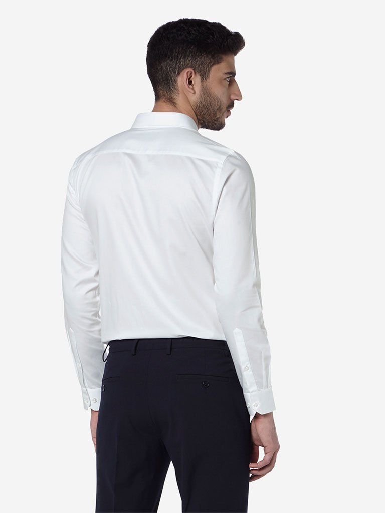 WES Formals White Slim Fit Shirt
