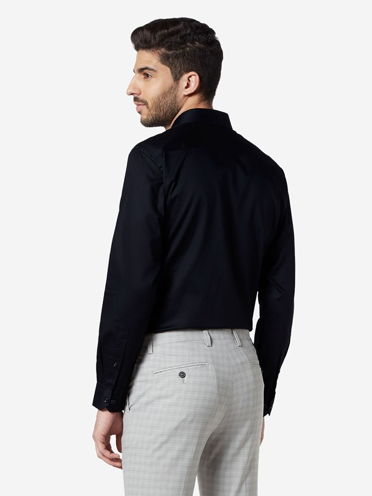 WES Formals Navy Relaxed Fit Shirt