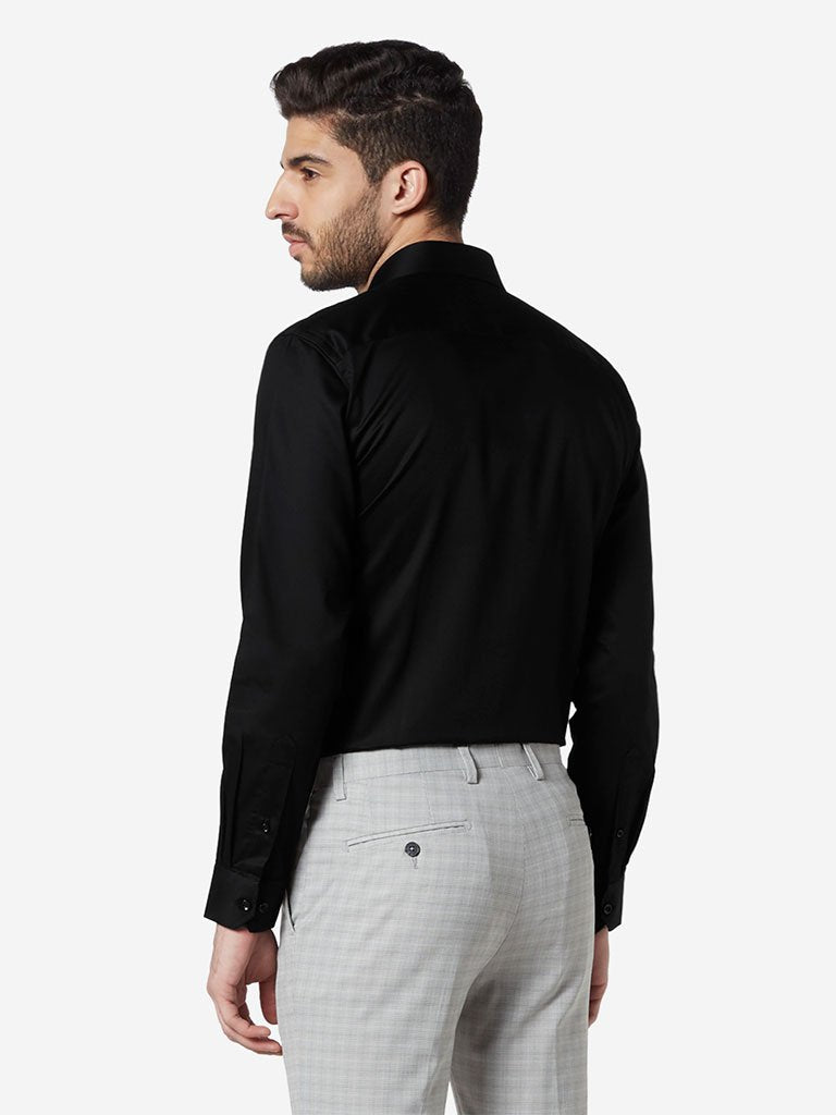 WES Formals Black Relaxed Fit Shirt