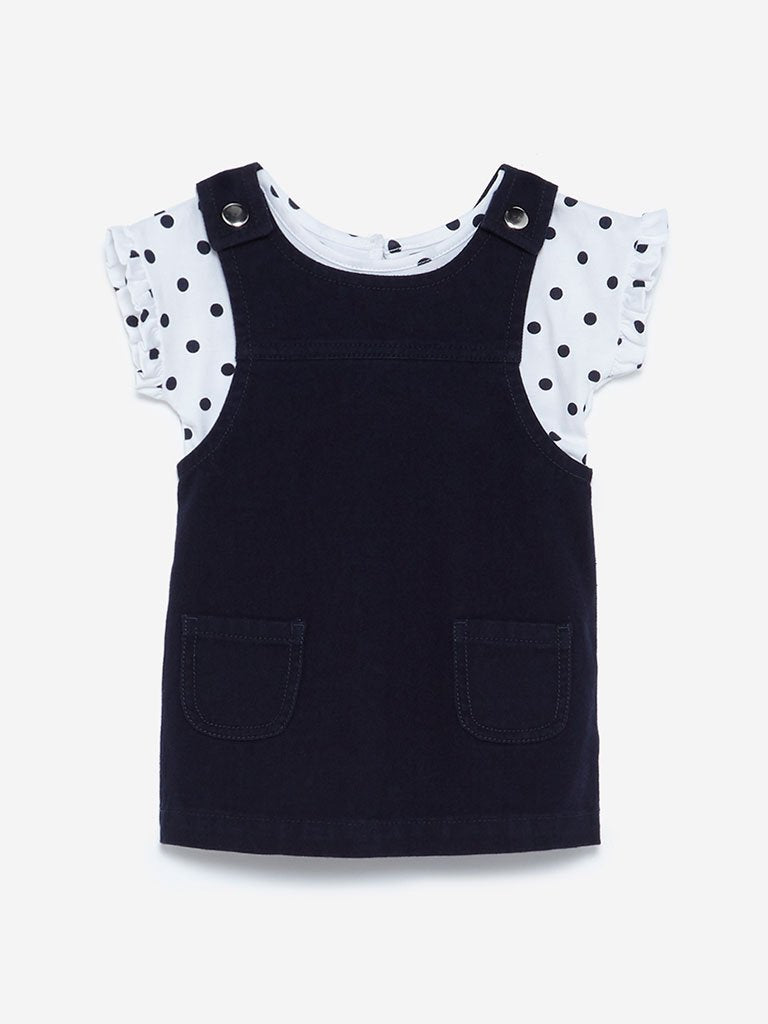 Baby HOP Navy Mandy Pinafore And Top Set