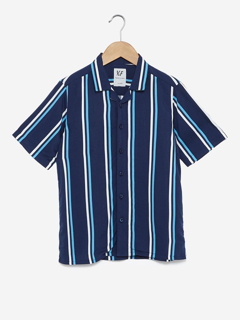Y&F Kids Navy Striped Shirt