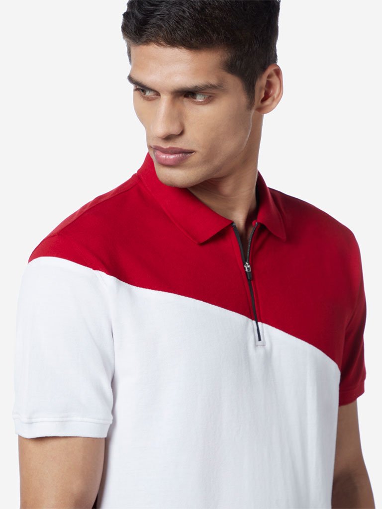 Studiofit Red Slim Fit Polo T-Shirt